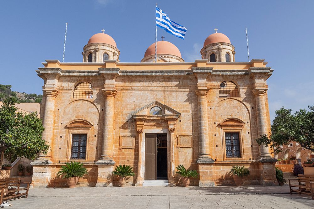 Greece, Crete, Akrotiri. Agia Triada (Holy Trinity) Monastery. art print by Emily M. Wilson for $57.95 CAD