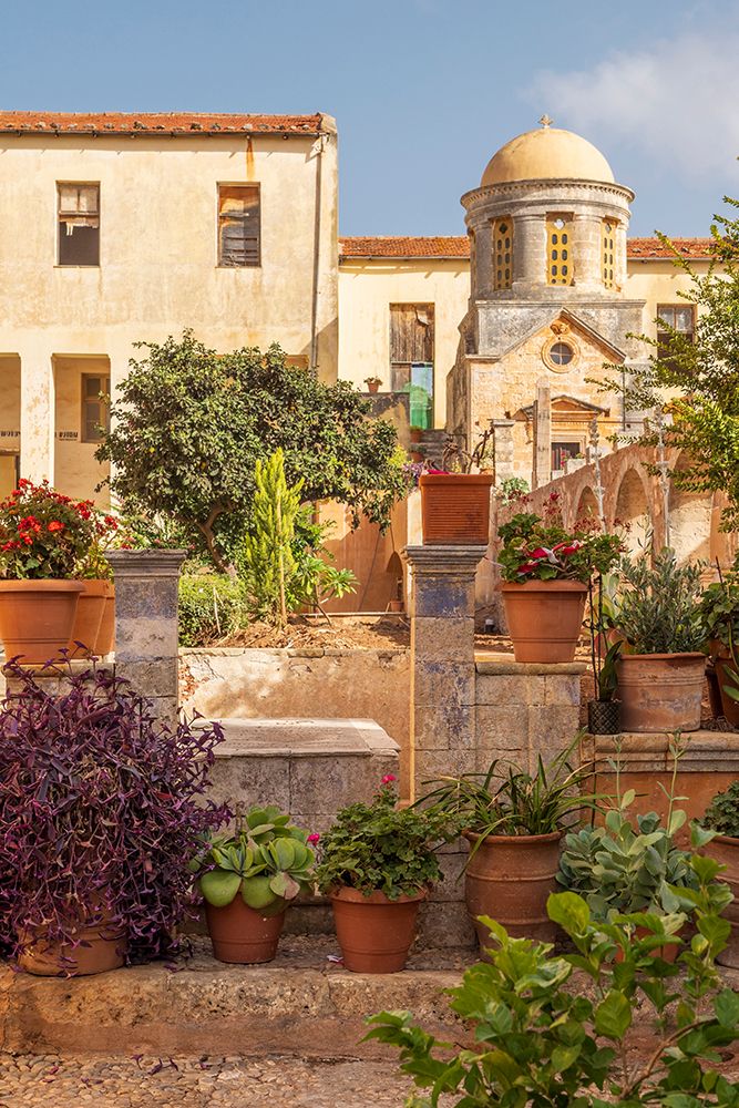 Greece, Crete, Akrotiri. Agia Triada (Holy Trinity) Monastery. art print by Emily M. Wilson for $57.95 CAD