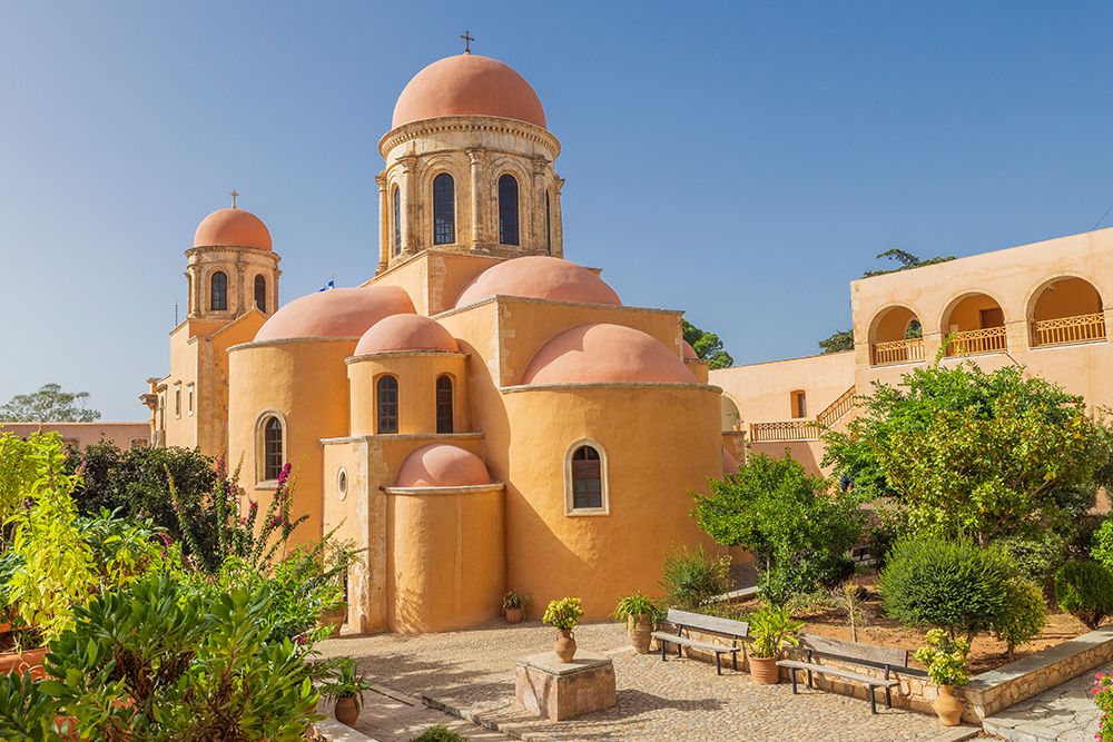 Greece, Crete, Akrotiri. Agia Triada (Holy Trinity) Monastery. art print by Emily M. Wilson for $57.95 CAD