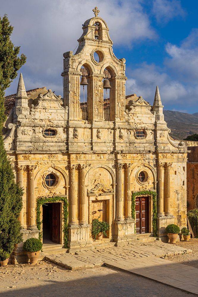 Greece, Crete, Rethymno. 16th century Eastern Orthodox Monastery. The Holy Monastery of Arkadi art print by Emily M. Wilson for $57.95 CAD