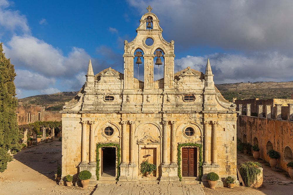 Greece, Crete, Rethymno. 16th century Eastern Orthodox Monastery. The Holy Monastery of Arkadi art print by Emily M. Wilson for $57.95 CAD