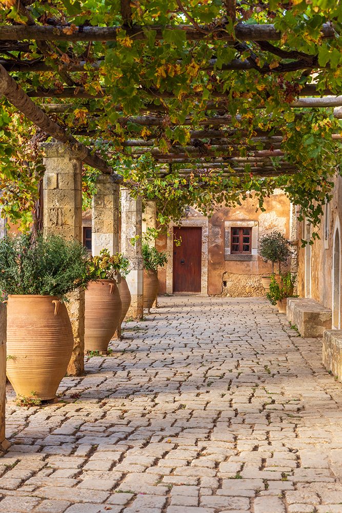 Greece, Crete, Rethymno. 16th century Eastern Orthodox Monastery. The Holy Monastery of Arkadi art print by Emily M. Wilson for $57.95 CAD