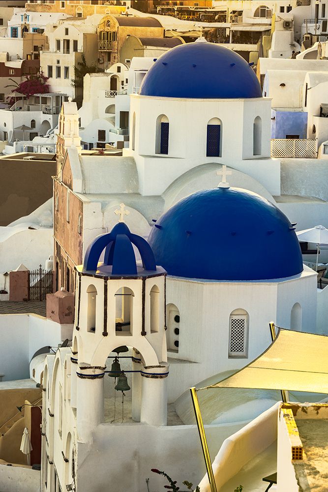 Blue Domes, Santorini, Greece art print by John Ford for $57.95 CAD