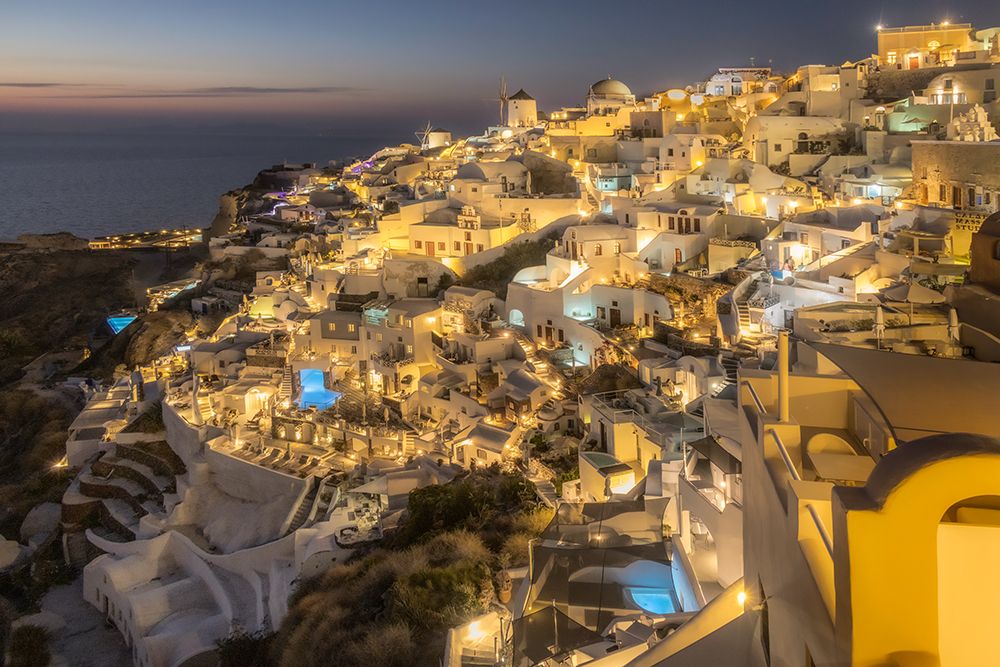 Santorini Twilight, Greece art print by John Ford for $57.95 CAD