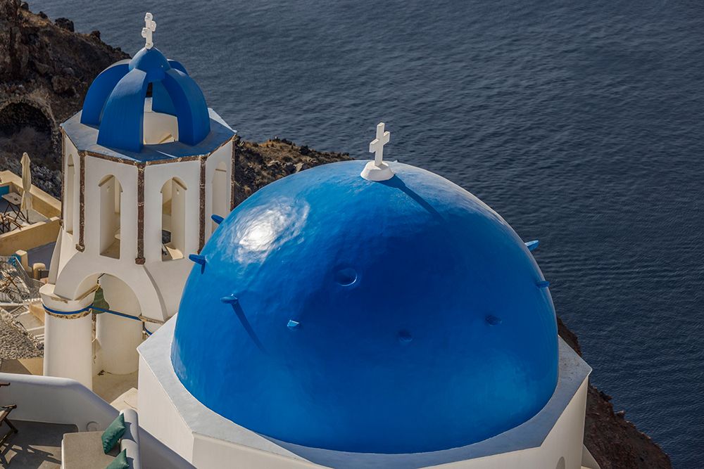 Blue Domes, Santorini, Greece art print by John Ford for $57.95 CAD