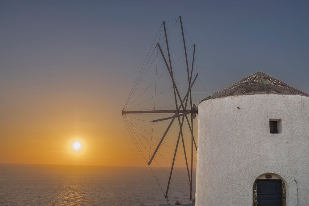 Santorini Windmill Sunset, Greece art print by John Ford for $57.95 CAD