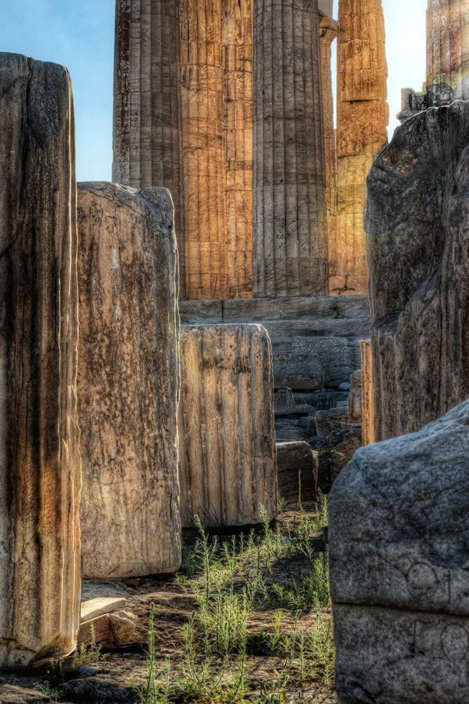 Details of columns on the Parthenon on the Acropolis in Athens-Greece art print by Steve Mohlenkamp for $57.95 CAD