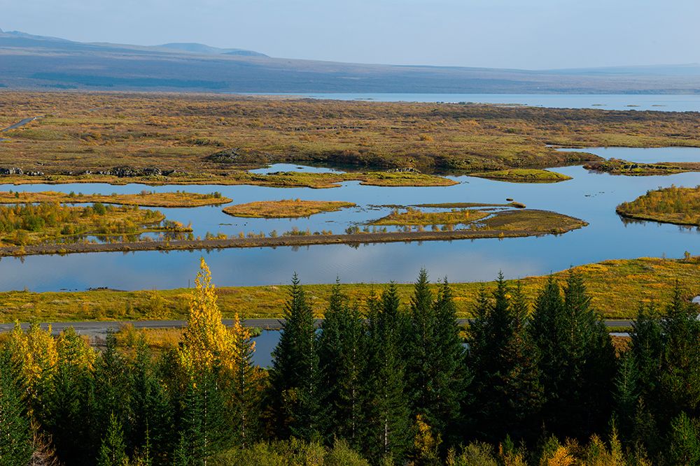 Thingvellir National Park, Iceland. Overlooking the meandering rivers in Thingvellir National Park. art print by Alison Wright for $57.95 CAD