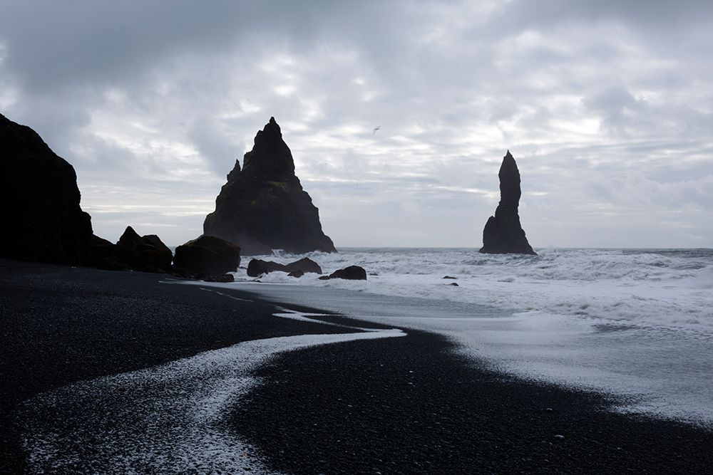 Reynisdrangar, Vik, Iceland. Black sand beach in the southern most village in Iceland. art print by Alison Wright for $57.95 CAD