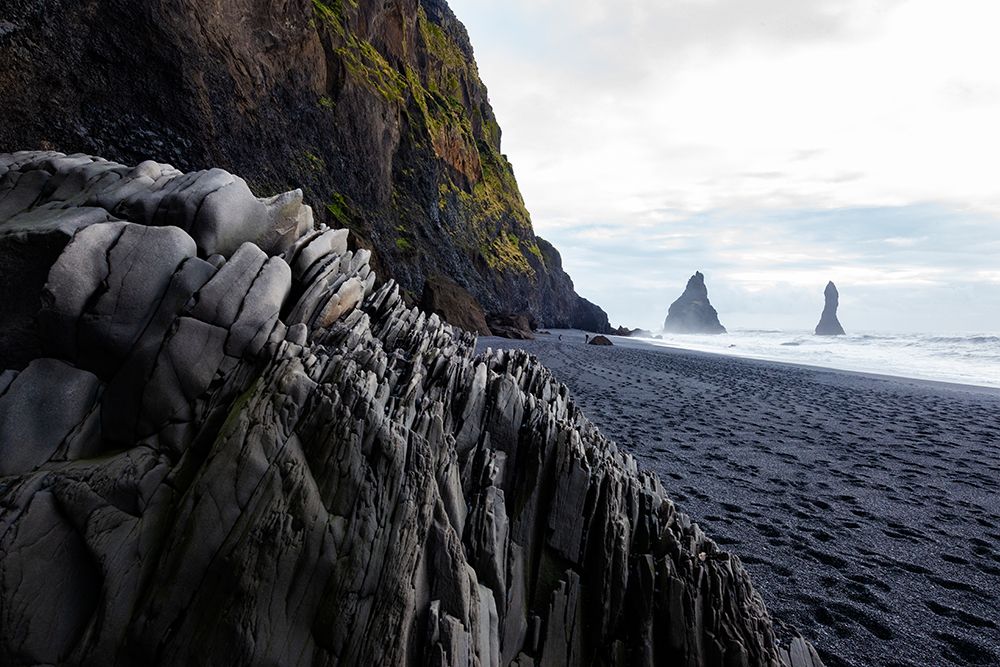 Reynisdrangar, Vik, Iceland. Black sand beach in the southern most village in Iceland. art print by Alison Wright for $57.95 CAD