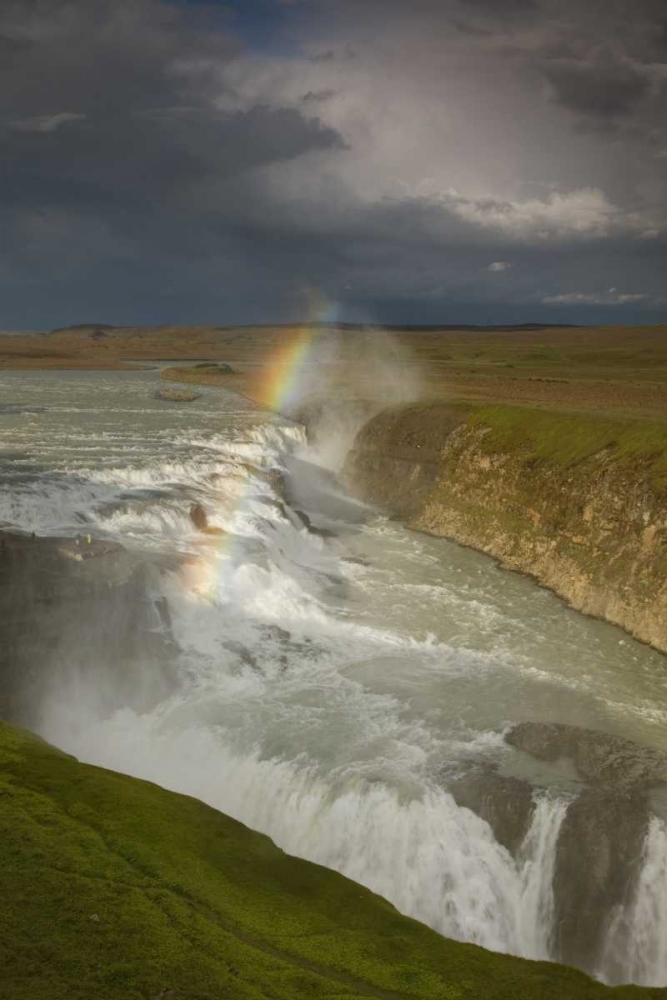 Iceland A rainbow arcs over Gullfoss falls art print by Don Grall for $57.95 CAD