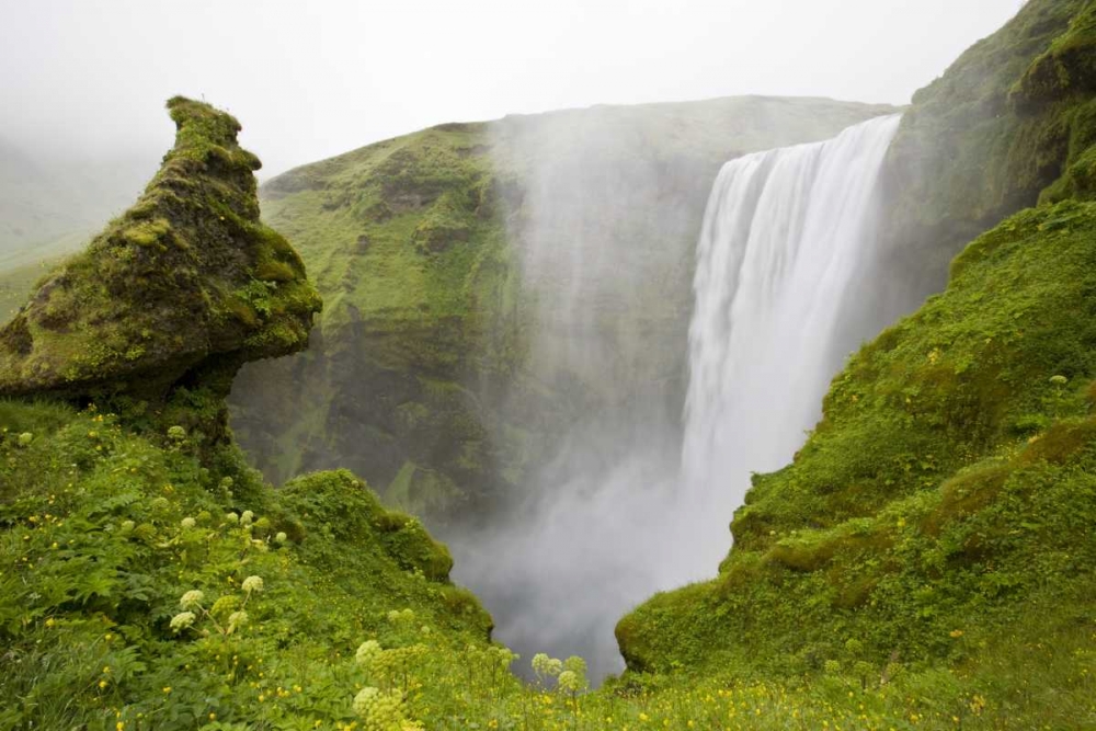 Iceland Waterfall plunges over a volcanic cliff art print by Don Grall for $57.95 CAD