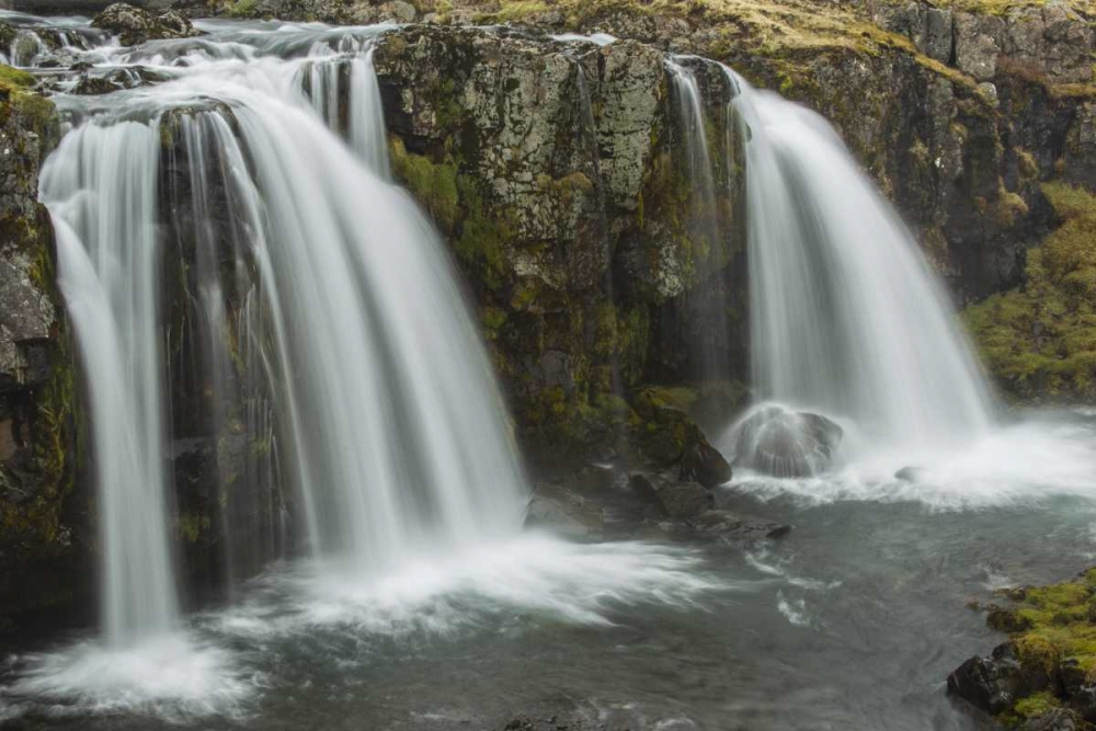 Iceland, Snaefellsnes Waterfall flow from cliff art print by Cathy and Gordon Illg for $57.95 CAD