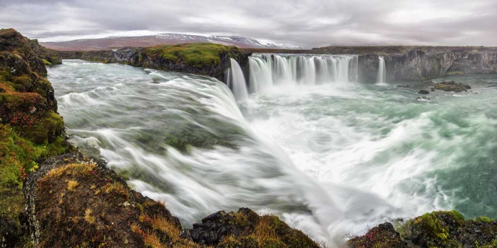Iceland, Godafoss Scenic of waterfall art print by Dennis Kirkland for $57.95 CAD