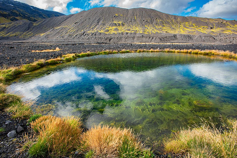 Tiny pond created by violent volcanic forces: eruption of the Eyjafjallajokull volcano-Iceland. art print by Betty Sederquist for $57.95 CAD
