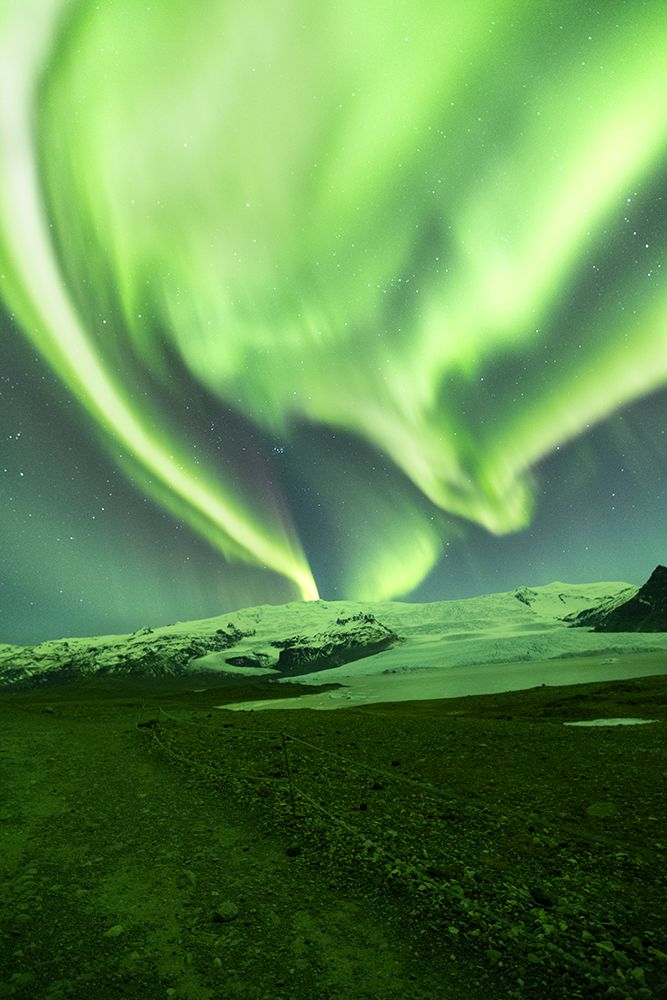 Iceland, Aurora Borealis near Fjallsarlon art print by Hollice Looney for $57.95 CAD