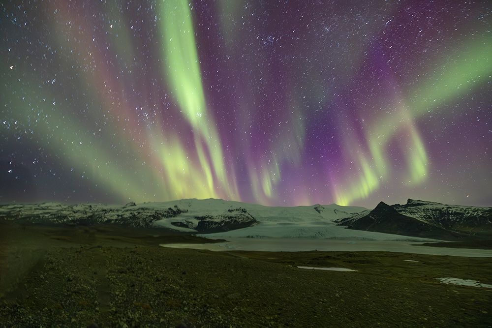 Iceland, Aurora Borealis near Fjallsarlon art print by Hollice Looney for $57.95 CAD