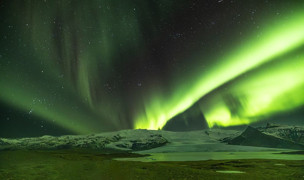 Iceland, Aurora Borealis near Fjallsarlon art print by Hollice Looney for $57.95 CAD