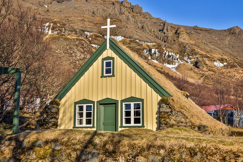 Iceland, Hofskirkja, the last turf church built in the old style. art print by Hollice Looney for $57.95 CAD
