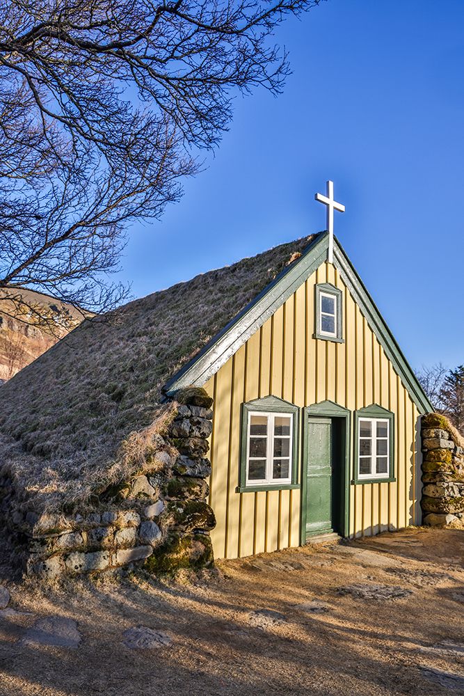 Iceland, Hofskirkja, the last turf church built in the old style. art print by Hollice Looney for $57.95 CAD
