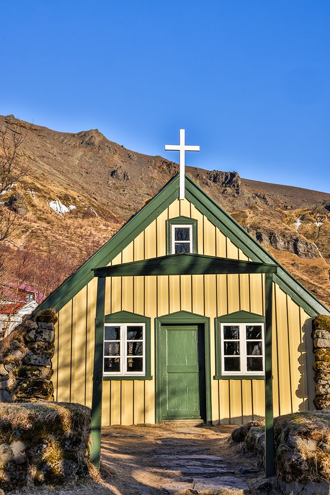 Iceland, Hofskirkja, the last turf church built in the old style. art print by Hollice Looney for $57.95 CAD
