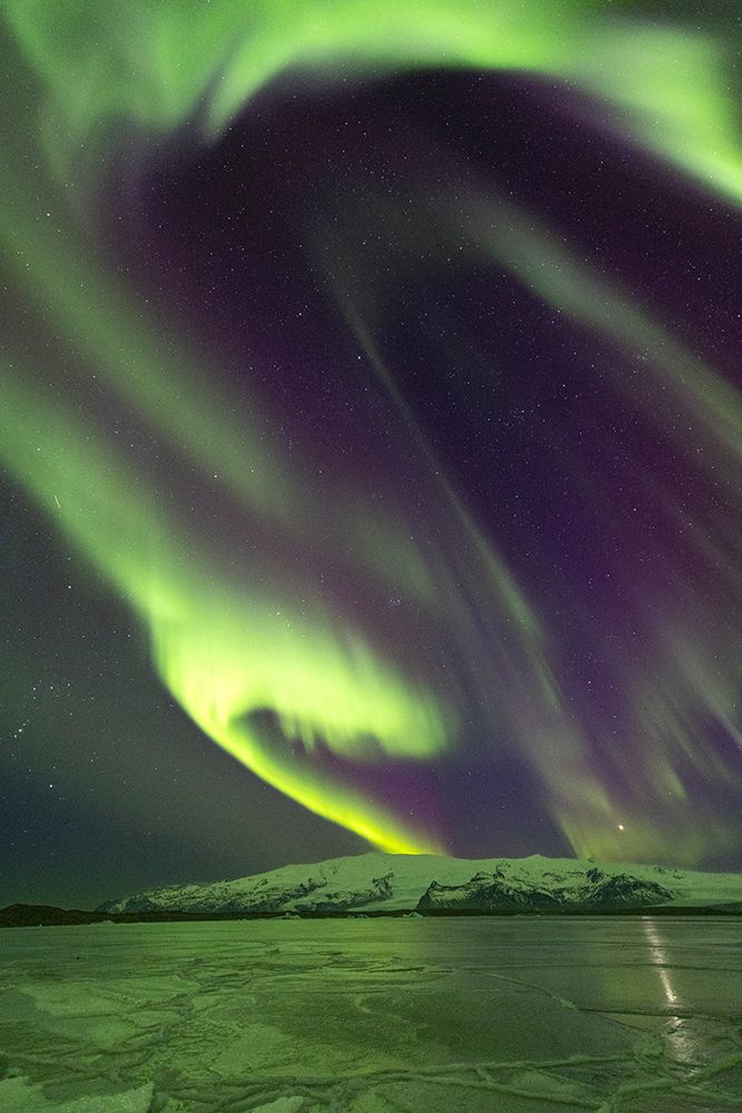 Iceland, Jokulsarlon Glacier Lagoon, Aurora Borealis art print by Hollice Looney for $57.95 CAD