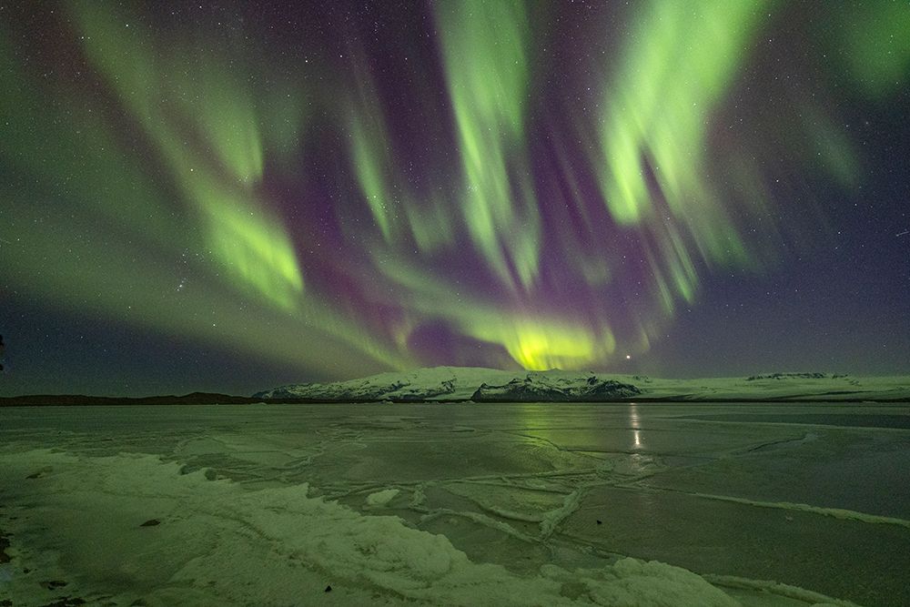 Iceland, Jokulsarlon Glacier Lagoon, Aurora Borealis art print by Hollice Looney for $57.95 CAD
