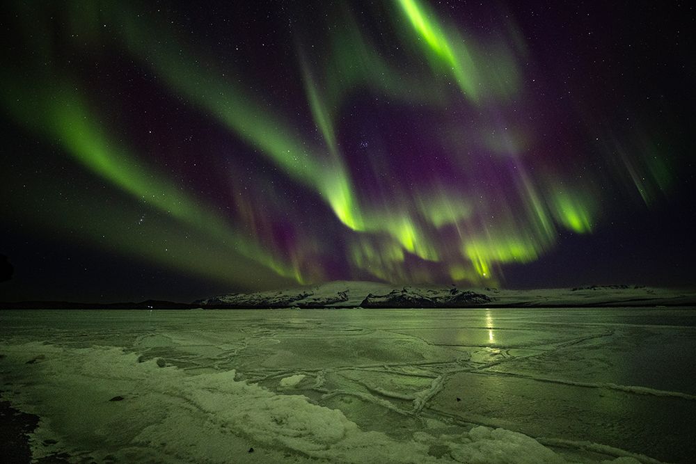 Iceland, Jokulsarlon Glacier Lagoon, Aurora Borealis art print by Hollice Looney for $57.95 CAD
