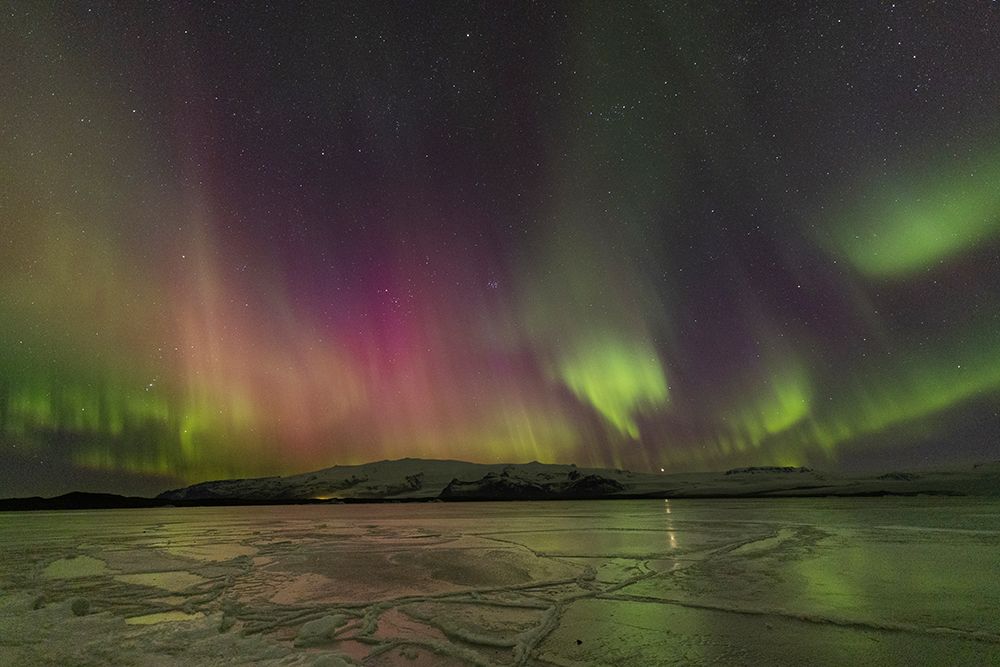 Iceland, Jokulsarlon Glacier Lagoon, Aurora Borealis art print by Hollice Looney for $57.95 CAD