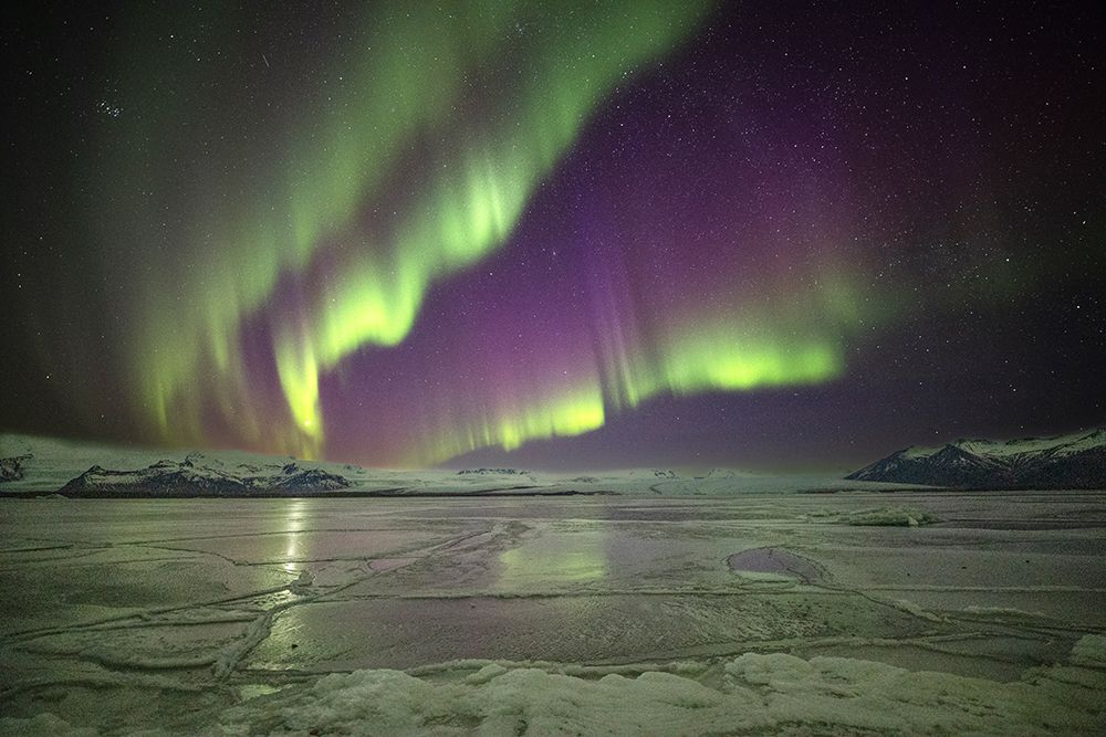 Iceland, Jokulsarlon Glacier Lagoon, Aurora Borealis art print by Hollice Looney for $57.95 CAD