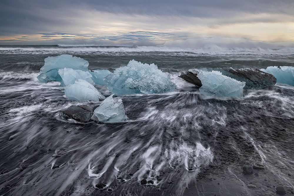 Diamond Beach surf, Iceland art print by John Ford for $57.95 CAD