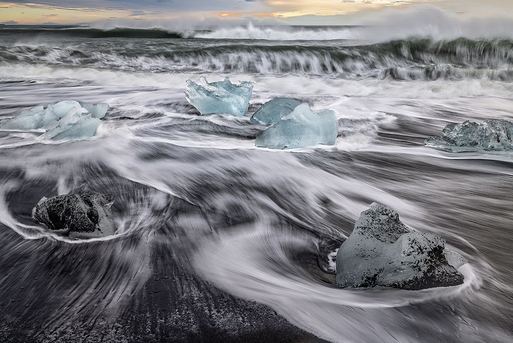 Diamond Beach surf, Iceland art print by John Ford for $57.95 CAD