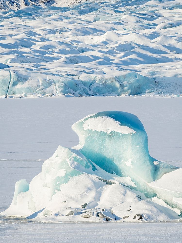 Glacier Fjallsjoekull and frozen glacial lake Fjallsarlon in Vatnajokull National Park art print by Martin Zwick for $57.95 CAD