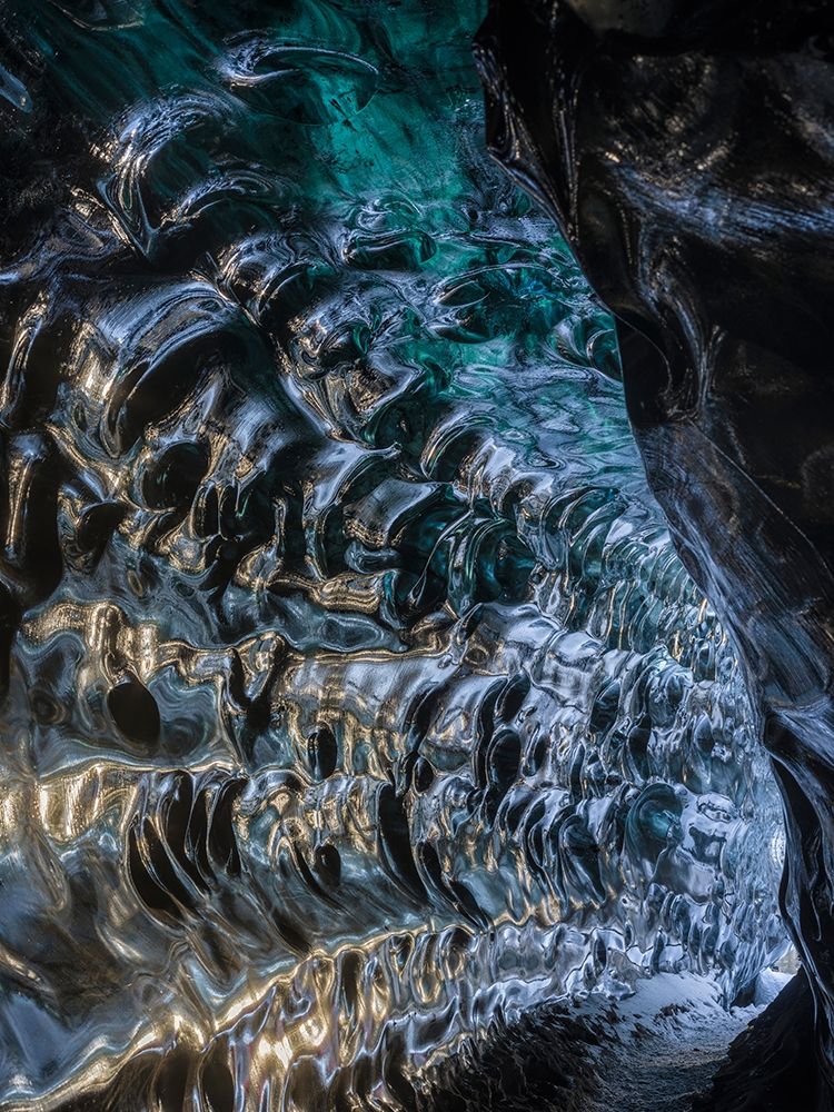 Ice cave at the northern shore of glacial lagoon Jokulsarlon in glacier Breidamerkurjokull art print by Martin Zwick for $57.95 CAD