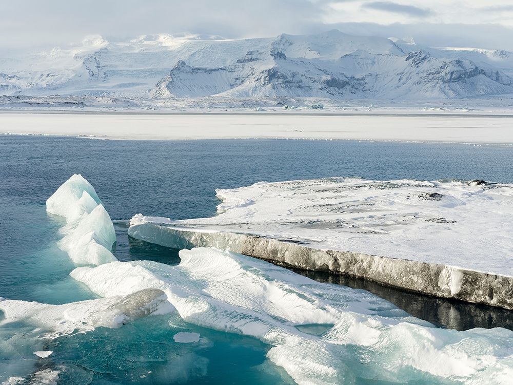 Glacial lagoon Jokulsarlon at Breidamerkurjokullin National Park Vatnajokull during winter art print by Martin Zwick for $57.95 CAD