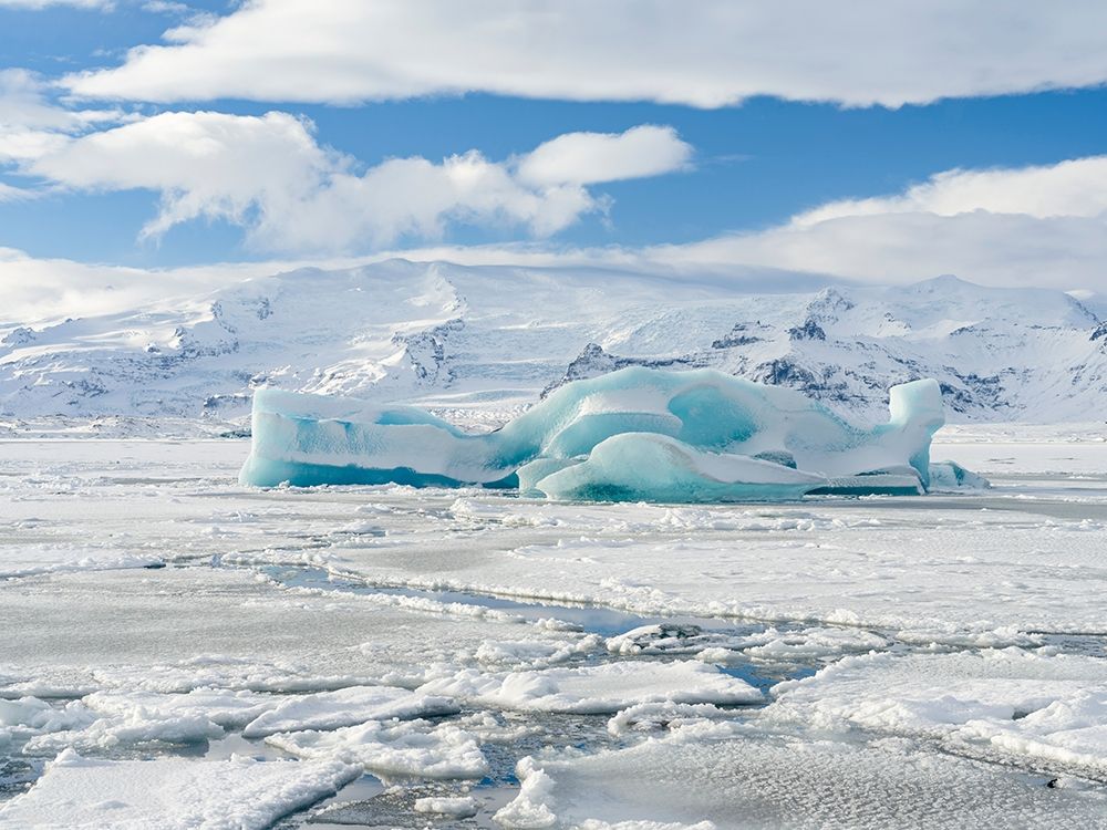 Glacial lagoon Jokulsarlon at Breidamerkurjokullin National Park Vatnajokull during winter art print by Martin Zwick for $57.95 CAD