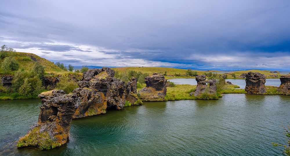 Lava chimneys- rock formations - Hofdi Nature Reserve. Europe- Iceland art print by Martin Zwick for $57.95 CAD