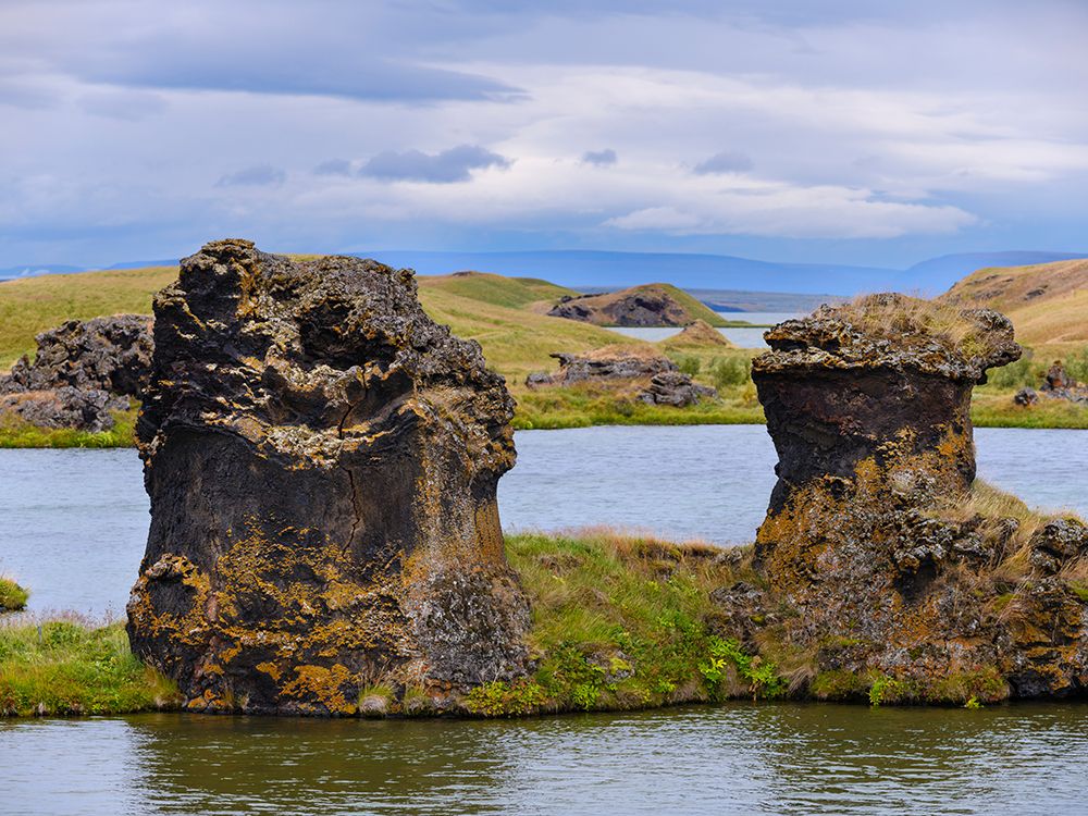 Lava chimneys- rock formations - Hofdi Nature Reserve. Europe- Iceland art print by Martin Zwick for $57.95 CAD