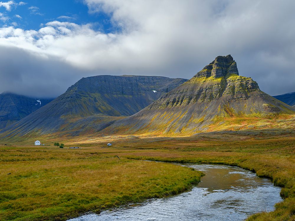 Iceland. Keldudalur and Gjalpardalur in Dyrafjordur during autumn. art print by Martin Zwick for $57.95 CAD