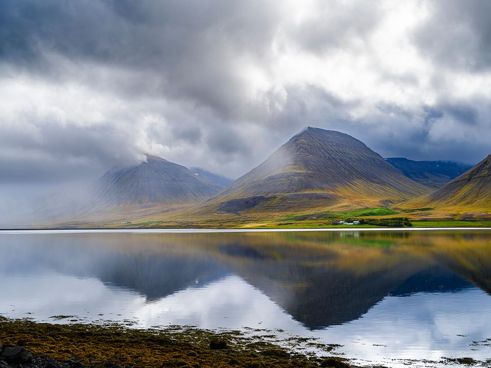 Iceland. Landscape in Dyrafjordur during autumn. art print by Martin Zwick for $57.95 CAD
