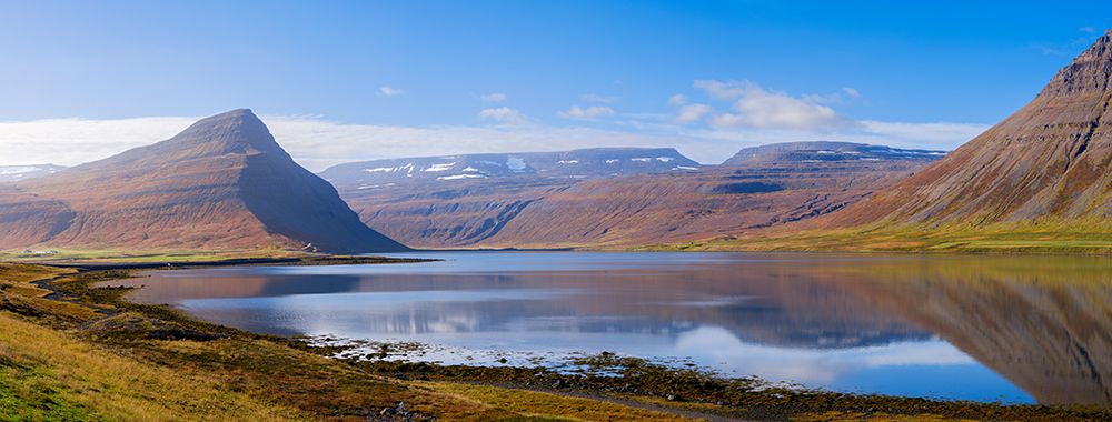 Iceland. Landscape in fjord Alftafjordur during autumn. art print by Martin Zwick for $57.95 CAD