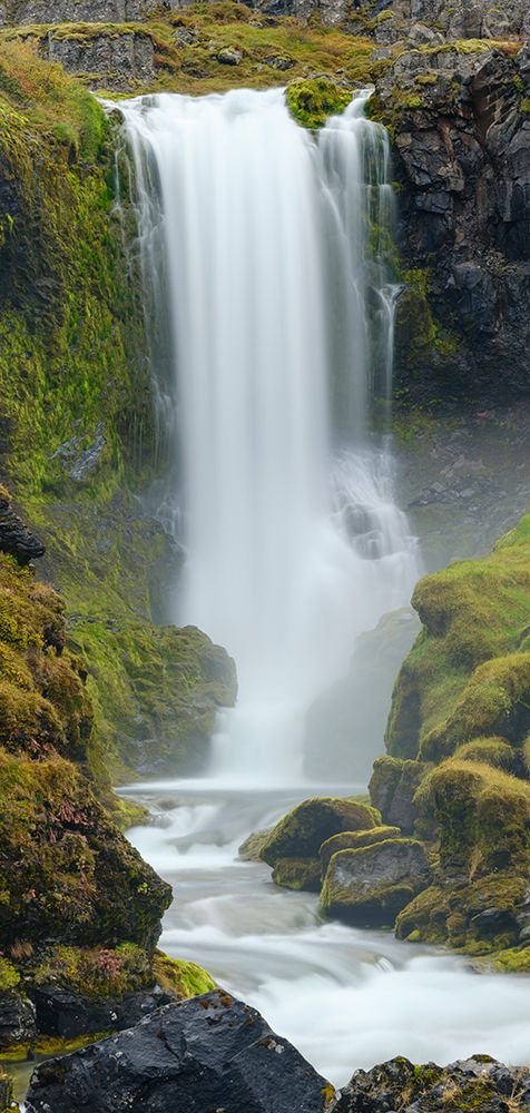 Iceland. Waterfall Dynjandi in Borgarfjordur during autumn. art print by Martin Zwick for $57.95 CAD