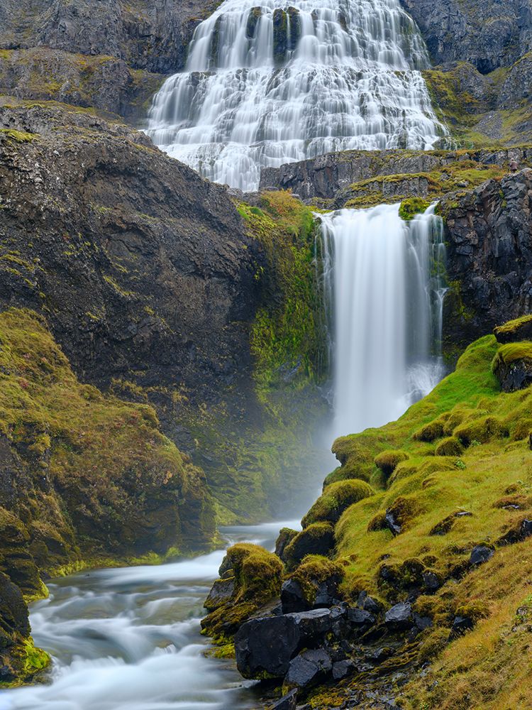 Iceland. Waterfall Dynjandi in Borgarfjordur during autumn. art print by Martin Zwick for $57.95 CAD