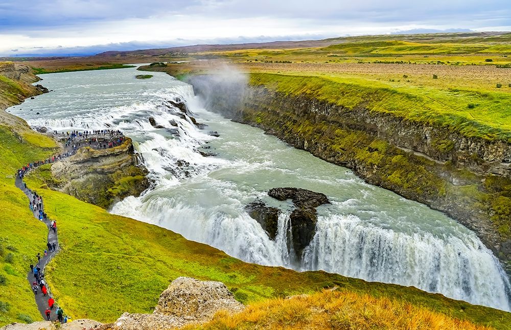 Enormous Gullfoss Waterfall Golden Falls Golden Circle-Iceland One of largest waterfalls in Europe art print by William Perry for $57.95 CAD