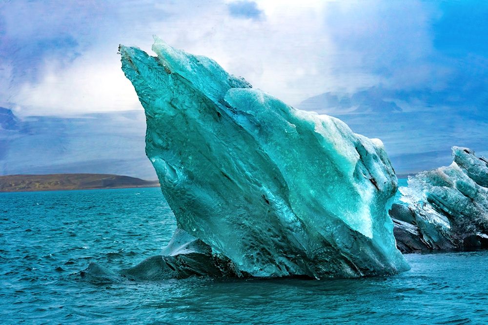 Blue-large iceberg Diamond Beach Jokulsarlon Glacier Lagoon Vatnajokull National Park art print by William Perry for $57.95 CAD