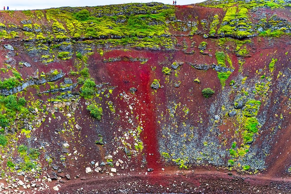 Red Volcanic Soil green Moss Kerio Volcano Crater blue Lake Golden Falls Golden Circle art print by William Perry for $57.95 CAD