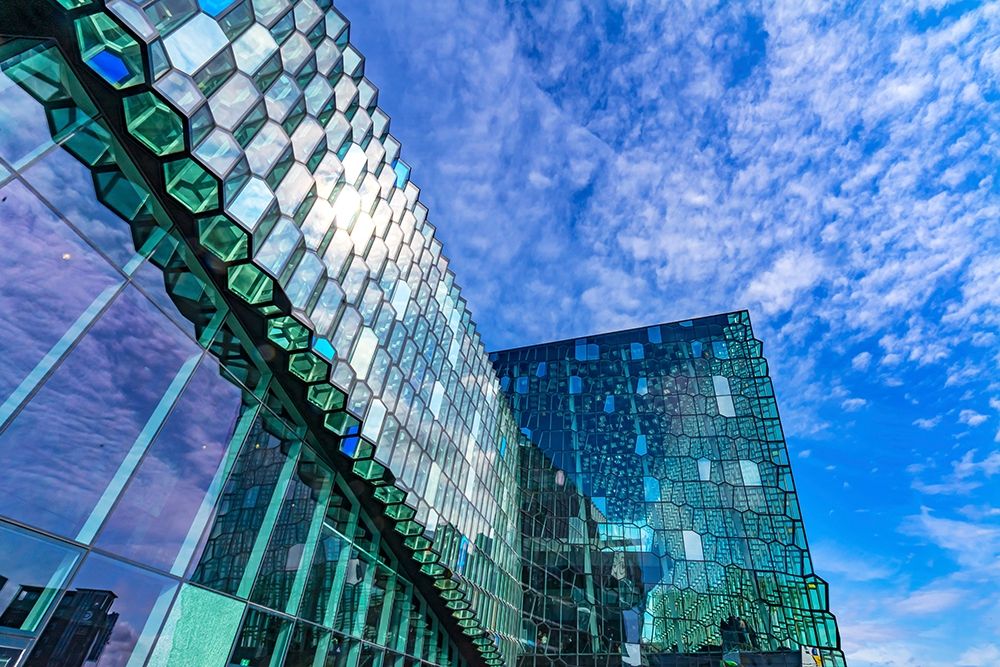 Modern glass concert hall-Reykjavik-Iceland art print by William Perry for $57.95 CAD