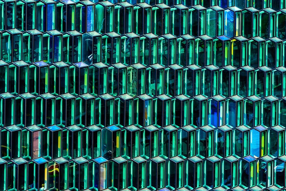 Modern glass abstract background concert hall-Reykjavik-Iceland art print by William Perry for $57.95 CAD