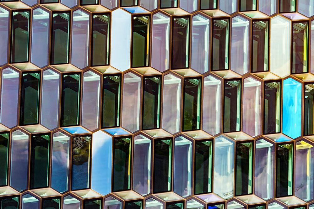Modern glass abstract background concert hall-Reykjavik-Iceland art print by William Perry for $57.95 CAD