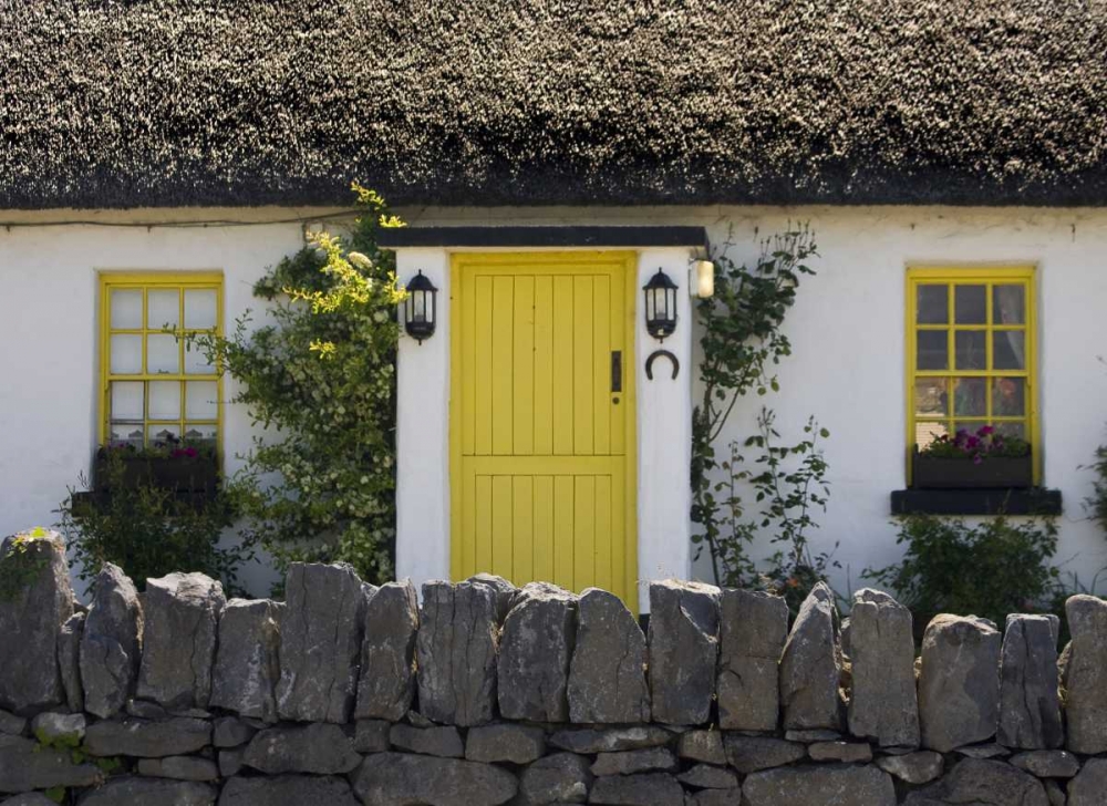 Ireland, Ballyvaughan Thatched-roof house art print by Wendy Kaveney for $57.95 CAD